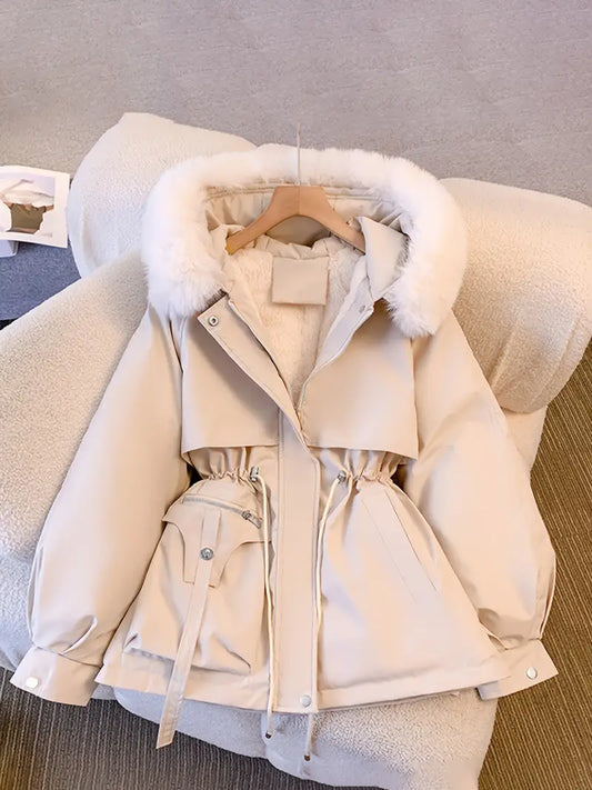 Kurtka Maja| Miękka Elegancja z Futrem