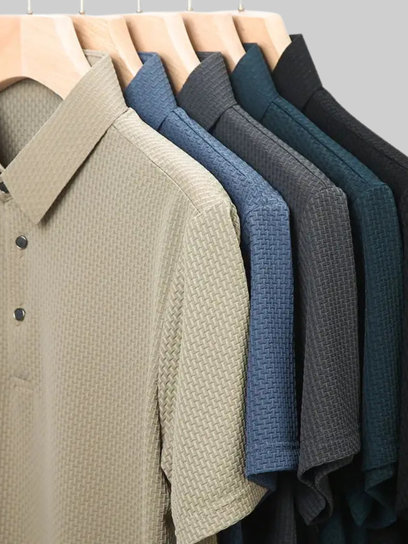 FIERO | KLASYCZNA KOSZULKA POLO Z TKANINĄ STRUKTURALNĄ