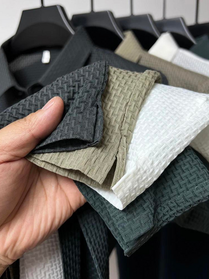 FIERO | KLASYCZNA KOSZULKA POLO Z TKANINĄ STRUKTURALNĄ