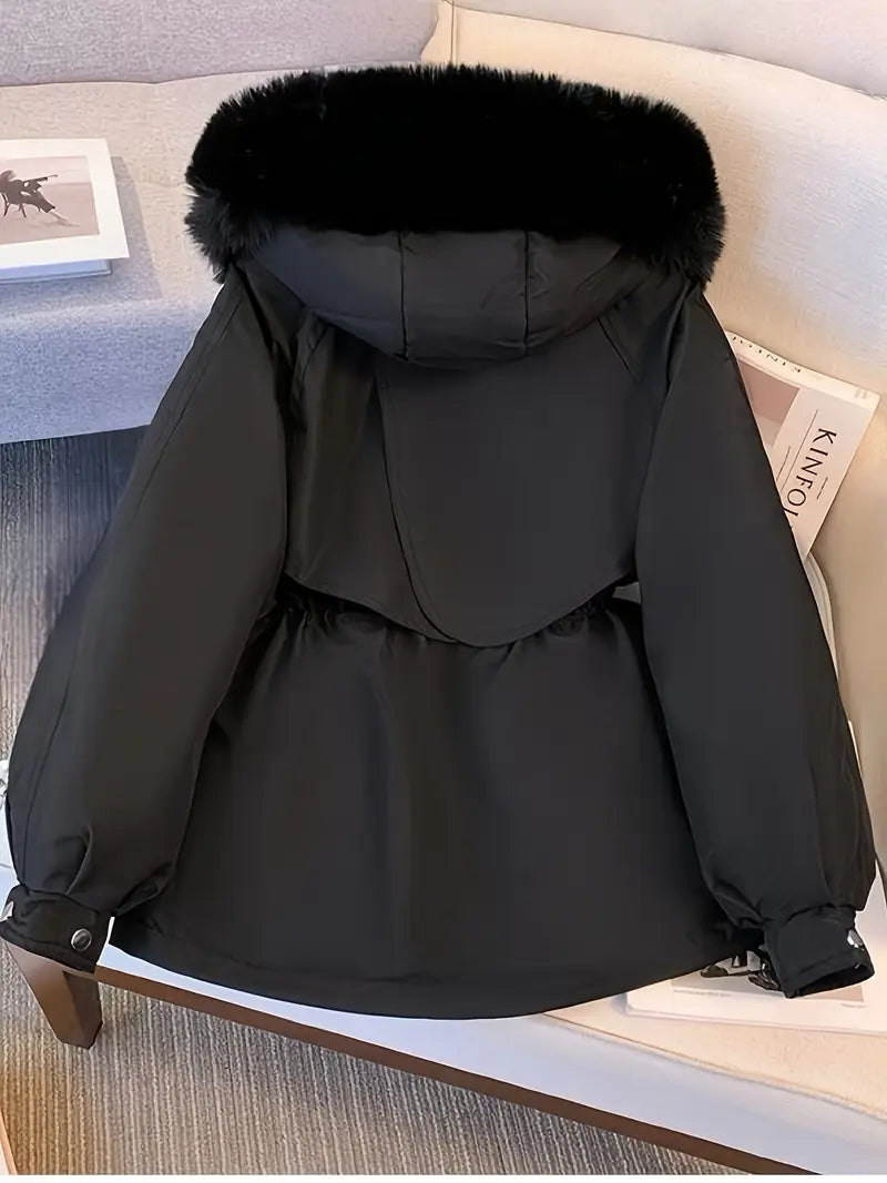 Kurtka Maja| Miękka Elegancja z Futrem